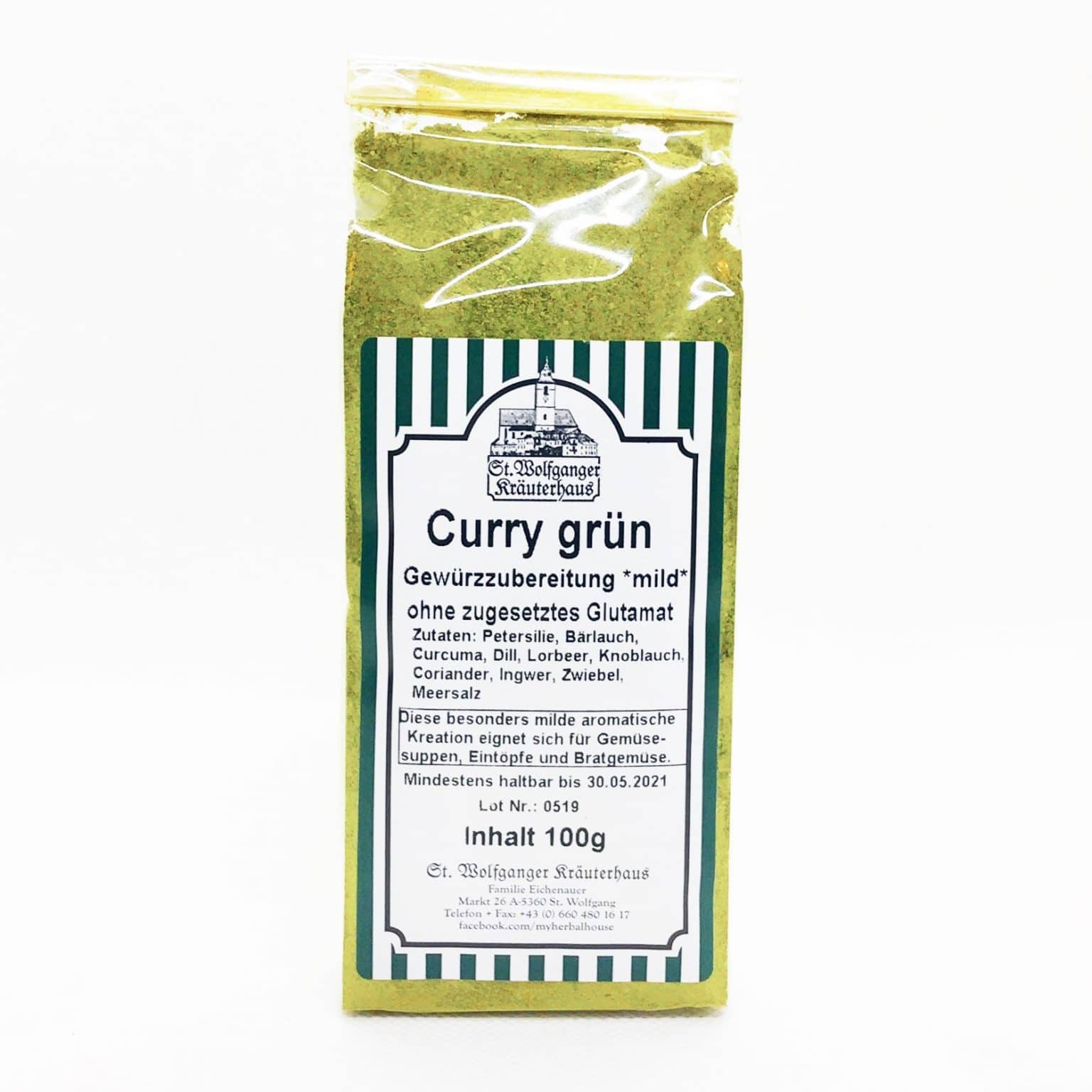 Curry grün Gewürzzubereitung Sankt Wolfganger Kräuterhaus